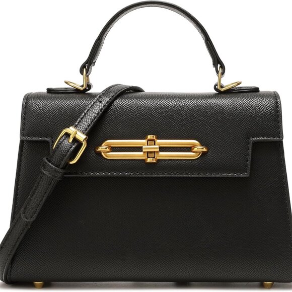 Women's Faux Leather Mini Crossbody Satchel Compact Elegant Versatile - Picture 1 of 7